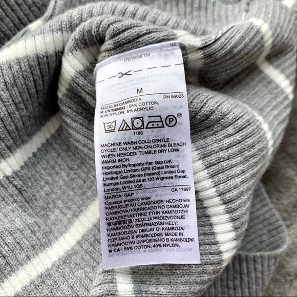 Gap | gray and white striped knitted sweater - Picture 7 of 8